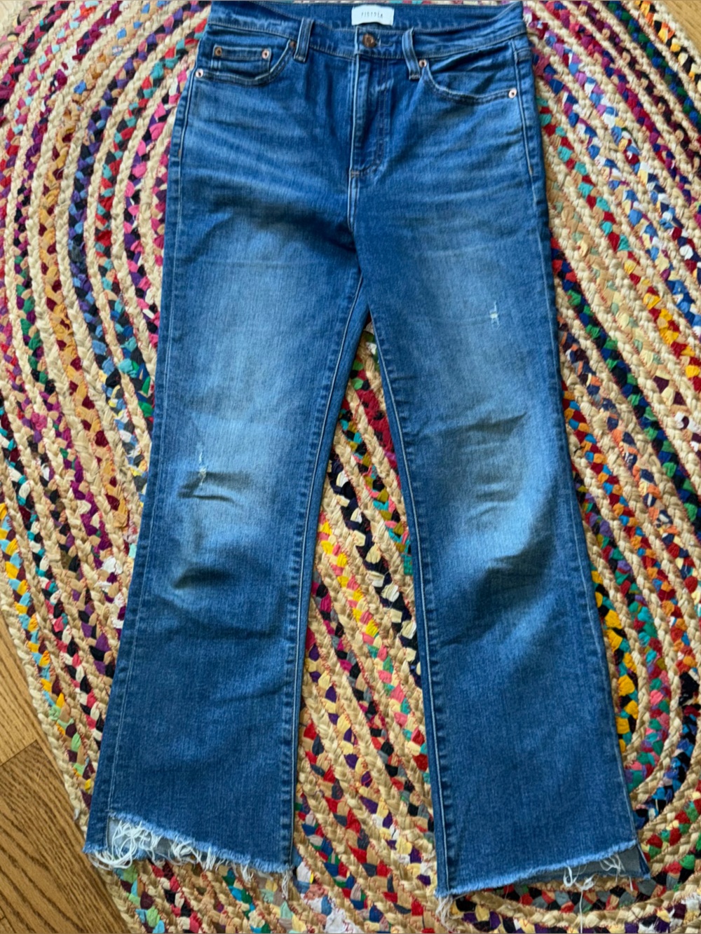 Pistola Lennon High Rise Crop Flare Jeans in Countryside Vintage Wash W28 L27